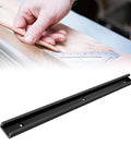 Pro Grade Woodworking T Slot Track 30mm Wide Aluminum Alloy Rail with hands measuring on workspace