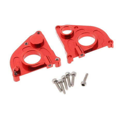 Upgrade Your Axial SCX24 90081 With This Epic Blue Metal Gearbox Shell! Red metal gearbox case with screws for durability.