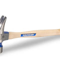 Pro Grade 28 Ounce Milled Face Framing Hammer With 18 Inch Straight Hickory Handle for precise power blows and heavy duty framing work.