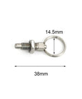 Heavy Duty Stainless Steel Spring Plunger With Pull Ring, 38mm size with 14.5mm ring for precise mechanical alignment.