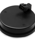 Rear hub ABS speed sensor with black plastic housing and 2-pin connector, angled front view