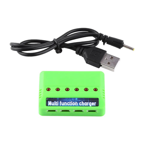 Six Port Drone Battery Charger Station For 3.7V LiPo RC Quadcopter Batteries, Simultaneous Charging With Independent XH Ports