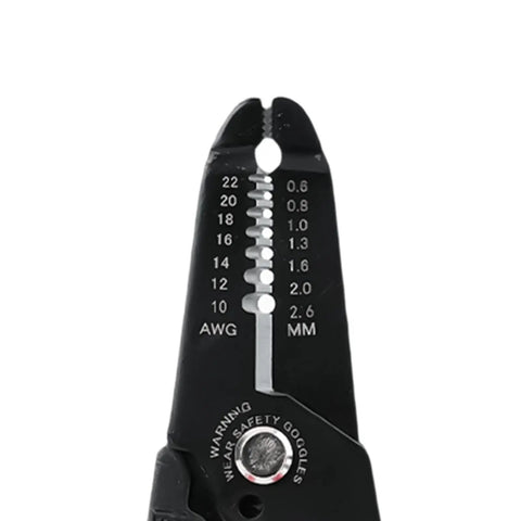 Close-up of Heavy Duty Wire Stripper Pliers And Cutters, 6 Inches Long, showing measurement markings on the cutting jaws.