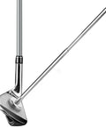 Stainless steel golf club with attached Golf Alignment Rods Swing Trainer Aid For Consistent Golf Shots for swing correction.