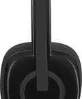 Top Tier 3.5 mm Analog Stereo Headset With Rotating Boom Mic For Crisp Calls, side view showing adjustable headband and foam earpads.