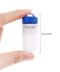 Two Color Scuba Dive Signal Light Four Modes Blue And Red Constant And Flashing Mini Tank Marker Light held between fingers with dimensions
