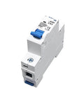 Heavy Duty Mini Circuit Breaker Providing Rock Solid Overload Protection And Instant Short Circuit Shutdown To Keep Home And Auto Electrical Panels running, white plastic with blue switch.