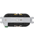 Rock Solid Double Industrial Outlet Socket Heavy Duty Power Receptacle Built Like A Tank For Garage And Workshop Spaces, black with gold terminals.