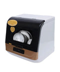 Compact Portable Countertop Dishwasher With Five Liter Capacity Slick For Tiny Kitchens Featuring Three Fast Wash Cycles And No Sweat Air Dry.