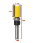 Premium One Piece Flush Trim Router Bit With 1/4 Inch Shank Bearing For Smooth Woodworking Cuts And Template Trimming Patterns On Hardwood, 15.9mm cutter.