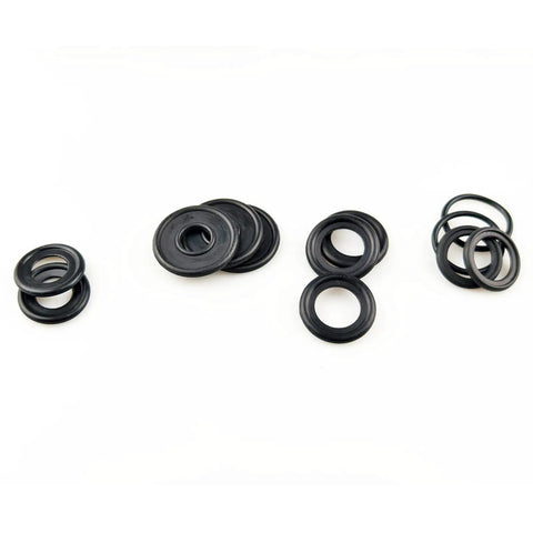 Oil Drain Plug Gasket Kit 102 Pieces 12 Types Rubber Gaskets For M12 And M14 Drain Plugs arranged in groups on white background