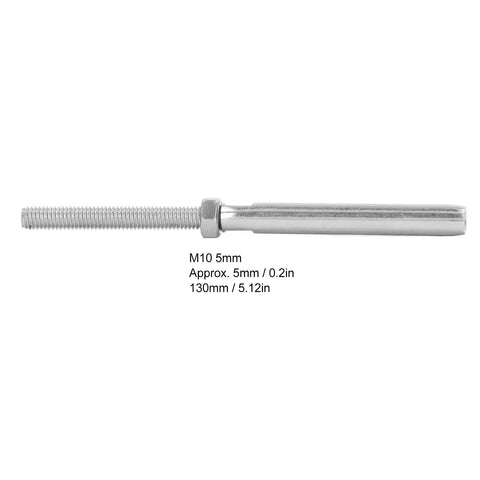 10 Pack Stainless Steel Thread Swage Lag Screws Cable Railing Hardware Kit with Slick Polished Finish, M10 5mm size.