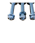 M6 Carriage Bolts Kit With Hex Nuts And Flat Washers For Wood Projects And Furniture, Heavy Duty Carbon Steel Zinc Plated Fasteners That Stop Spin In Wood, Easy Assembly For Decks, Rails, Shelves, And Diy Builds. Close-up of M6 carriage bolts with nuts and washers
