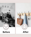 Knockout Wooden Wall Coat Rack Featuring Slick Stainless Steel Double Hooks And Rock Solid Door Back Hanger Organizer For Bedroom Jackets Hats Towels And Keys, tidy organization.