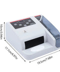 Fast Money Counter With LCD Display And Counterfeit Detection, UV MG IR Authentication, High-Speed Cash Counter dimensions
