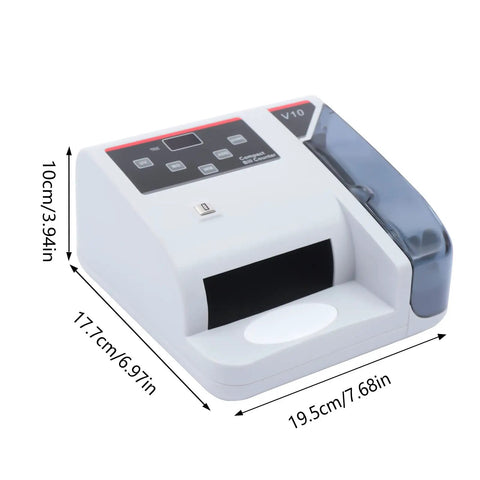 Fast Money Counter With LCD Display And Counterfeit Detection, UV MG IR Authentication, High-Speed Cash Counter dimensions