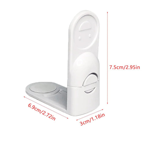 4 Pack Kid Safe Cabinet Locks Peel And Stick Drawer Latches No Drill Child Proof Clips Quick Release Snap Shut Toddler Guard, white size 69x75x30mm.