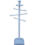 Premium Free Standing Poolside Towel Rack With Water Weighted Base All Weather Ready And Adjustable Three Arm Design in PVC