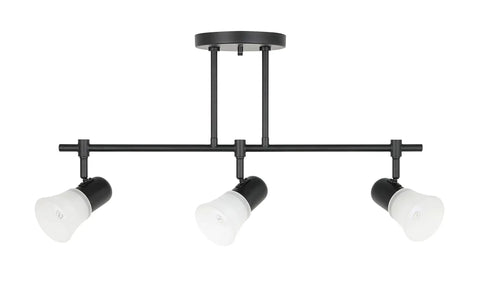 Modern 4 Light Kitchen Track Lighting Fixture with Glass Shades in Brushed Nickel Ceiling Mount Adjustable Heads