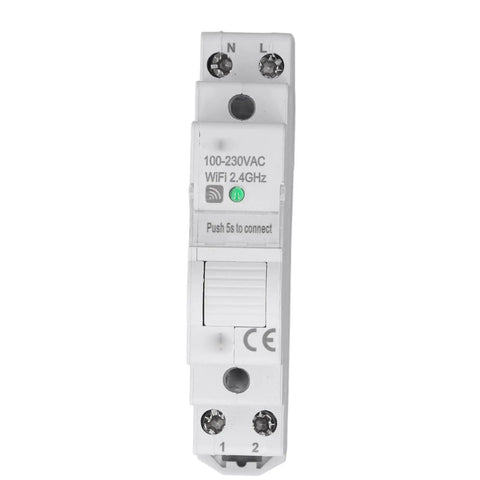 Smart Power Energy Meter Home Electricity Monitor Track Kwh Usage For High Load Appliances With Plug And Play App Control Keep Bills In Check For Pool Pumps Ev Chargers Ac 100 To 230V With Durable Shell, front view of a WiFi energy control module.