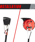 Installation view of 12V UTV Horn Kit With Blue Rocker Switch For Polaris RZR Ranger General Arctic Cat Wildcat Kawasaki Teryx Yamaha Rhino