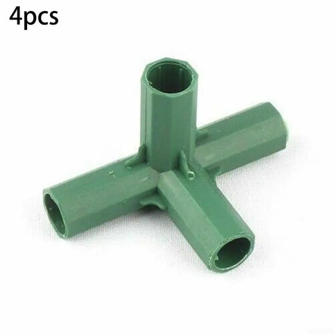 4 Piece Plastic Garden Support Connector Kit For 16mm Pipes With Right Angle T And Cross Joint Styles Heavy Duty Greenhouse Bracket Set For Building Sturdy Outdoor Plant Frames Climbing Trellis And Easy Assembly
