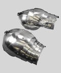 Battle Ready Gothic Steel Pauldrons and Upper Arm Armor Set for LARP and Cosplay Complete Shoulder and Arm Protection with Articulated Arm Plates.