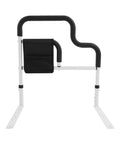Heavy Duty Bed Rail With Handle And Pocket For Seniors, L Shaped Adjustable Safe Bedside Support, steel with foam grips and pocket