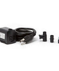 M160AUL Submersible Fountain Pump For 1 To 3 Foot Fountains, 160 GPH, with accessories and power cord, side view