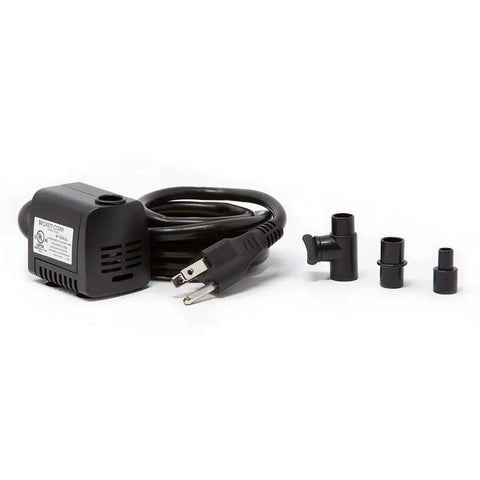 M160AUL Submersible Fountain Pump For 1 To 3 Foot Fountains, 160 GPH, with accessories and power cord, side view