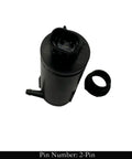 Windshield Washer Pump Motor For Honda Civic And Honda Insight Replacement 76806 TBA A01 With Grommet, top view showing 2-pin plug