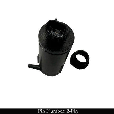 Windshield Washer Pump Motor For Honda Civic And Honda Insight Replacement 76806 TBA A01 With Grommet, top view showing 2-pin plug