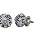 Premium 100 Pack Black Floral Ceramic Drawer Knobs For Kitchen Cabinets And Dressers Heavy Duty Rust Proof Hardware No Sweat Setup Smooth Grip Real Deal Quality Total Home Vibe Upgrade - black floral ceramic knobs with metal mounts.