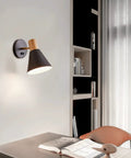 Black Adjustable Wood Style Wall Sconce Reading Lamp for Bedroom Hallway and Living Room Go To Lighting Hardwired 1 Pack