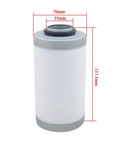 Heavy Duty Vacuum Pump Exhaust Filter Element Fits XD-020 Packaging Machines, 70mm x 137.5mm, made of dense paper, oil mist separator.
