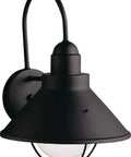Seaside Aluminum Outdoor Wall Sconce Lighting Black Painted Finish, 60 Watt Fixture For Porch And Patio, 14.25 Inch Height