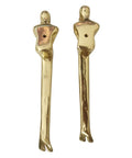 Brass Thinker Shape Cabinet Pulls Gold Finish Artful Abstract Drawer Handles For Cabinets And Furniture 146x27x32mm