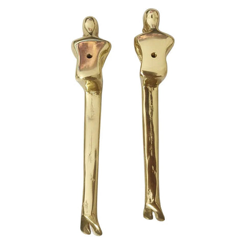 Brass Thinker Shape Cabinet Pulls Gold Finish Artful Abstract Drawer Handles For Cabinets And Furniture 146x27x32mm