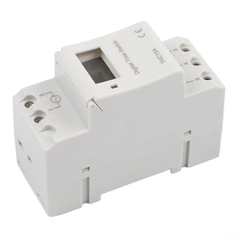 Programmable Timer Switch With Weekly Cycle For Automatic On Off Of Lights And Appliances No Fuss Setup 16 Daily On Off Periods Capacitive Touch Buttons Reliable Circuit Protection Easy Home Automation white DIN rail module