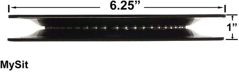 Beefy Heavy Duty 6.25 Inch Bar Stool Swivel Plate Replacement 1 Inch Thick Stainless Steel 4.9 Inch Center Hole Spacing Seven By Twenty One Millimeter Mounting Holes Fits One Twenty By One Twenty To One Thirty By One Thirty Mounts, side view