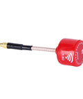High Gain 5.8GHz LHCP RHCP Directional Antenna for FPV Drones and RC Vehicles, MMCX Straight Connector, red design, 3dBi.
