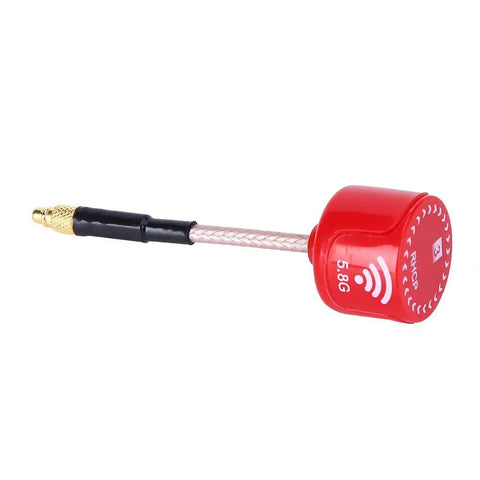High Gain 5.8GHz LHCP RHCP Directional Antenna for FPV Drones and RC Vehicles, MMCX Straight Connector, red design, 3dBi.