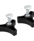 Premium Lawn Mower Parts Set With Durable Plastic Triangle Handle Knob, Bolt And Screw Kit For Yard Garden Outdoor Machines, Featuring 50 MM Long Screw, 20 Mm Head Diameter, And 6 Mm Shaft Fit In Silver And Black, two replacement knobs
