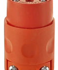 Heavy Duty 15 Amp 125 Volt PVC Grounding Cord Outlet 515CV OR Orange With Hinged Design; top view with visible screws