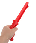 Person holding a red safety push stick for table saw, part of 4 Pack Safety Push Sticks For Table Saw Woodworking Push Blocks Hand Guard For Carpentry Projects Easy Push And Superior Control Durable And Versatile Woodworking Tools For Safer Smoother Cuts And Precision.