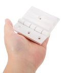 Hand holding Shower Glass Door Hinge Replacement for Sauna and Steam Rooms with Black Gasket and Screws No Squeak Operation