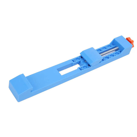 Premium Adjustable Cutting Machine Base Guide with Bi Directional Locking Brackets For Four To Six Inch Grinders in blue.