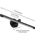 Sleek Black Hardwired Picture Light For Paintings And Wall Art LED Gallery Display Lighting With 24.21 Inch Reach, 12W Power