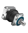 Top Shelf Planetary Gear Reducer With Rock Solid Accuracy And Smooth Power Delivery Built To Crush Heavy Duty Industrial Automation Tasks Without Breaking A Sweat, showing a metallic gear reducer with a cylindrical shaft.