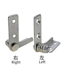 Pair of right and left stainless steel damping hinge hardware with mounting plates and adjustable torque pivot